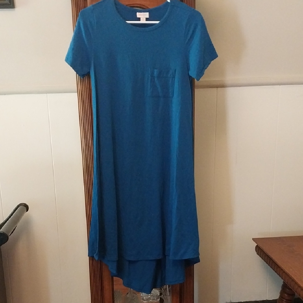LuLaRoe Blue High Low Sundress with Crew Neck